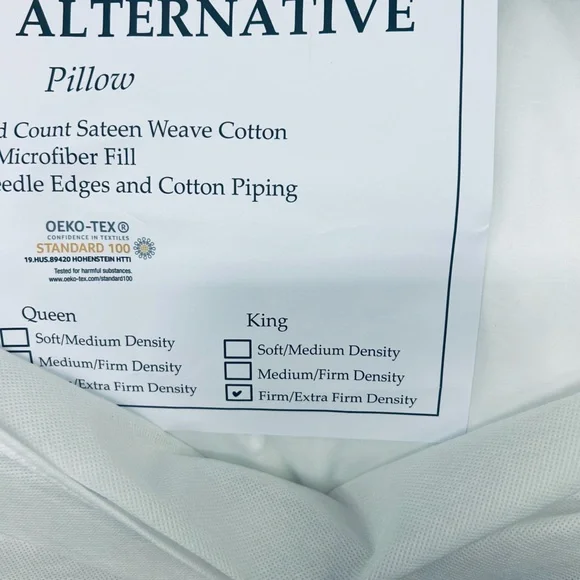 NWOT QUINCE Premium Down Alternative Pillow Firm King 5139 - Picture 9 of 13